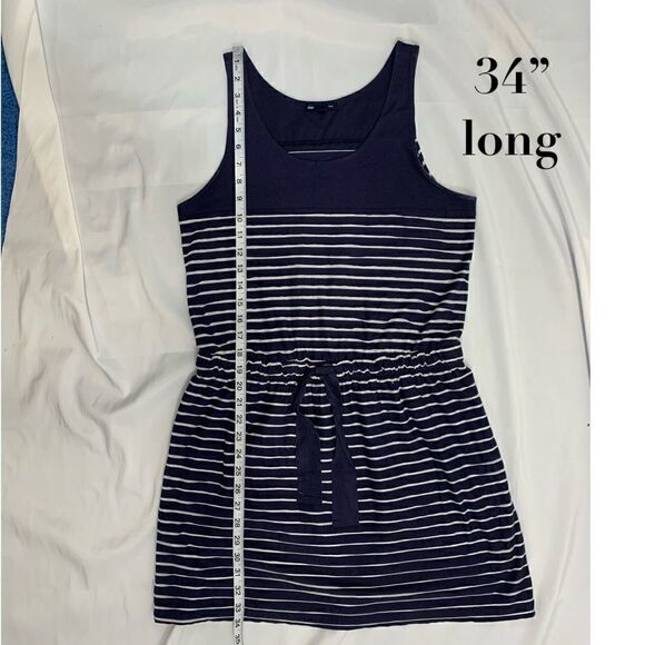 $5 add on item, Gap Navy-white striped cinched tie waist dress - Picture 9 of 13